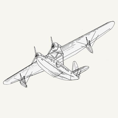 Illustration of a seaplane.