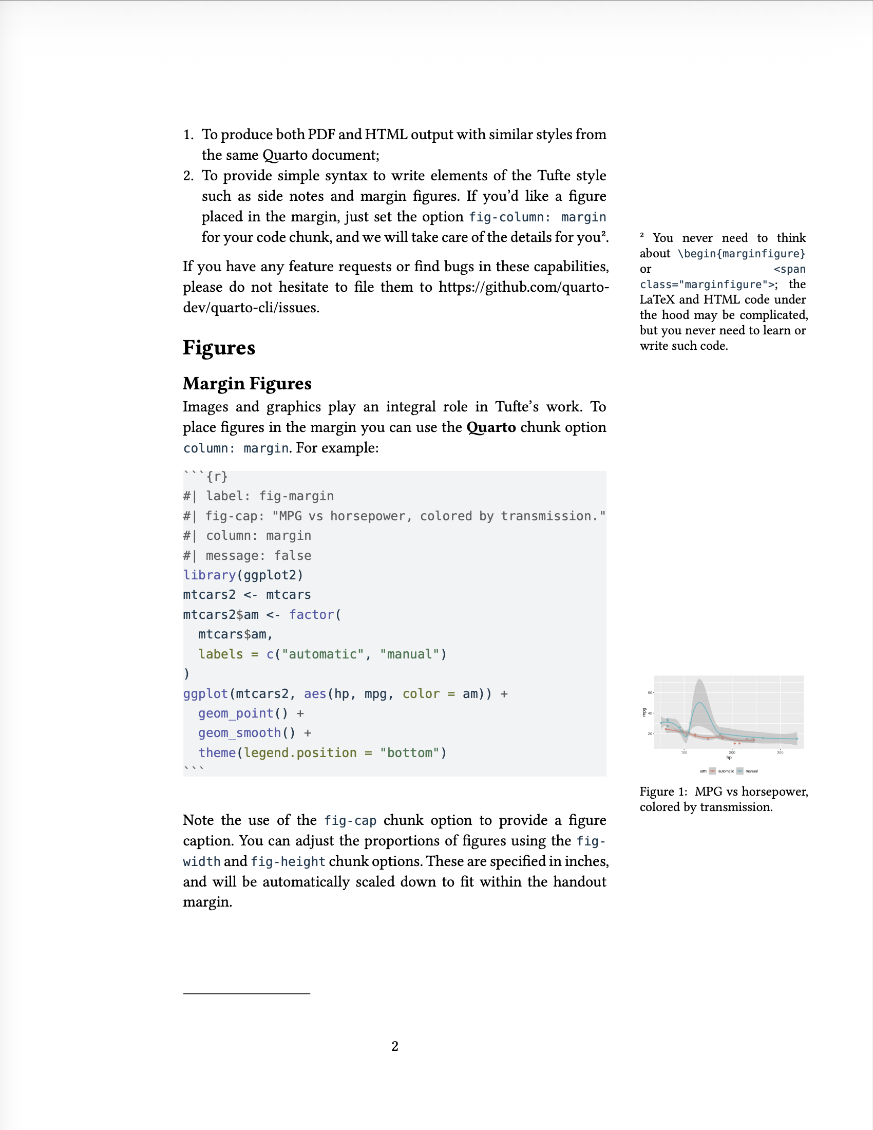 A page of a Typst article with a margin note and a margin figure using the Marginalia package