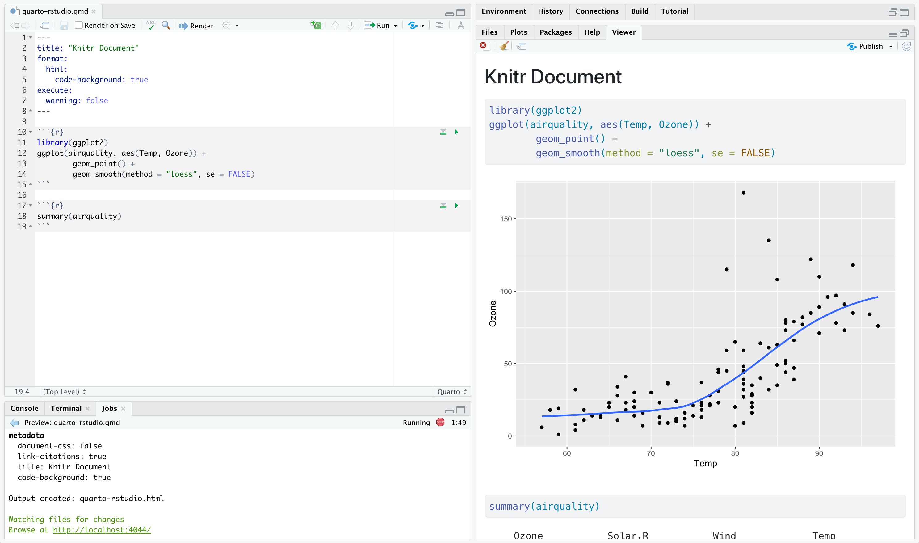 Quarto Using R